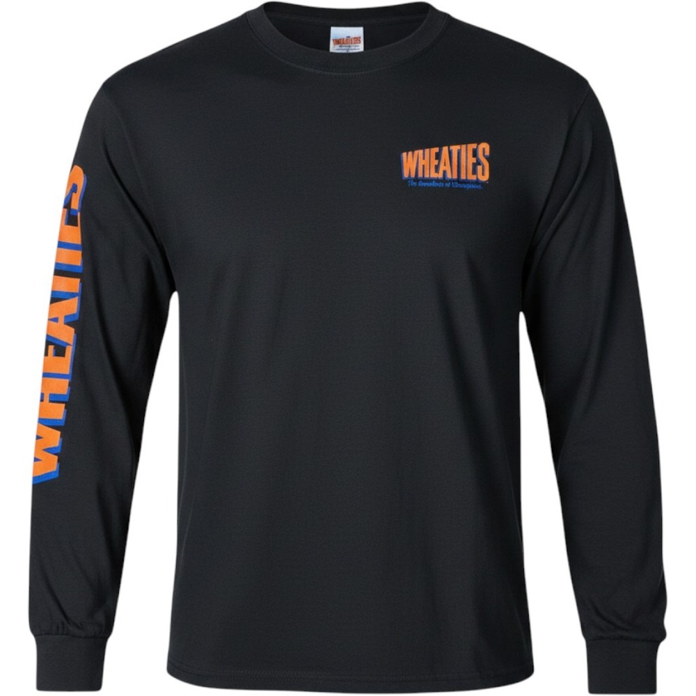 Wheaties Cereal Adventure Long Sleeve Shirt Mens XXL Black Ultra‎ Cotton